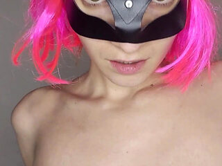 Be Seduced by My Tits as I Masturbate with My Kitty Mask