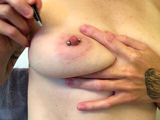 Plucking My Long Blonde Nipple Hairs