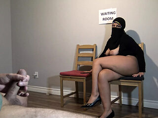Muslim woman fucking in public waiting room.