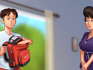 Helen's new corset in the summertime saga - gameplay action