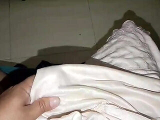 Jerking off with my mother-in-law's petticoats