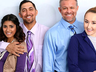 Office Orgy: Horny Stepdads Swap Teen Stepdaughters for Wild Foursome