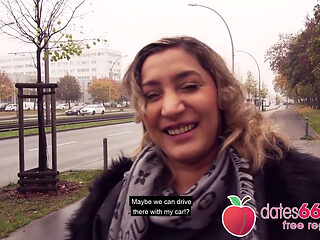 Outdoors! Hot MILF Danka Diamond fucks Rando in Berlin! (English)