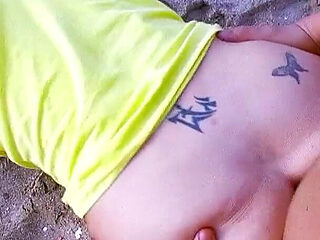 Sexy blonde teen Eva fucked by step father on the beach