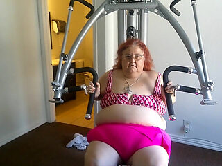 Big Beauty Nurse Vicki Is Exercising in the Gym Part 1