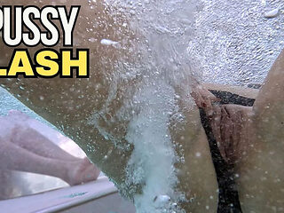 Amateur Teacher Miss Creamy Flashes Pussy at Public Pool & Gets Help Masturbating - Risky Outdoor Sex with People Nearby