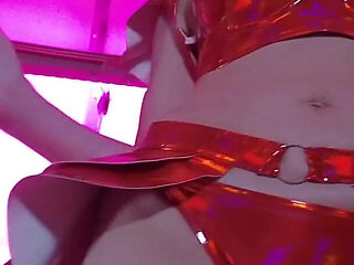 Mistress Eva Latex Fetish Domina Femdom Goddess Gold Boots Big Ass BDSM Solo