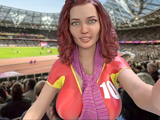 Busty nubile babe in a 3D game, let's dive into the fun