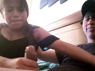 Amateur Latina Teen Fucks Customer for Milk - Homemade Hotel Sex