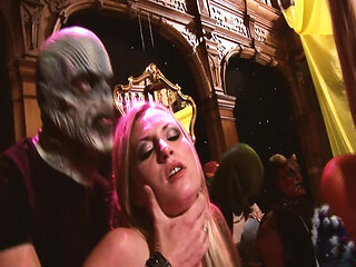 Lingerie&sex Scene-2 DP Orgy at a Costume Party with Beauties in Lingerie