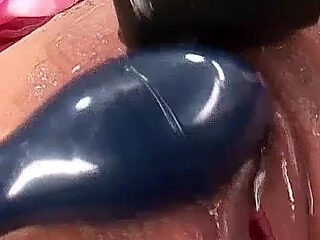 Asian teen made to squirt with toys at BDSM party