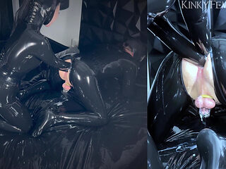 Latex Gas Mask Double Anal Fisting