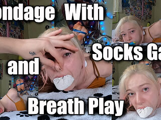 Weak Hogtied Girl Gagged with Dirty Socks