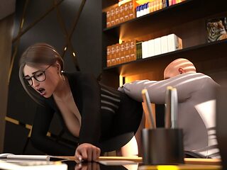 Office Boss Licking Step Sister Pussy