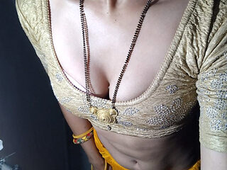 Hot Wife Yellow Shari Solo