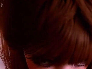 Cute Redhead Girl in Latex Rides Dick Anal in the Livingroom