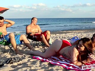 Swapping stepdaughters to have a hot foursome on the hotel bed