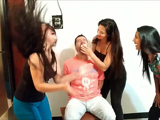 Becoming the Latina Trio's Pantyhosed Bondage Boy-toy