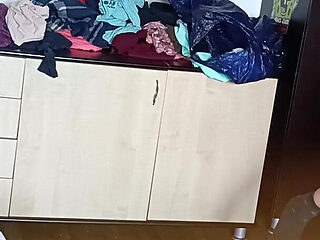 Amateur Woman Has Fun Trying on Clothes and Cutting Them