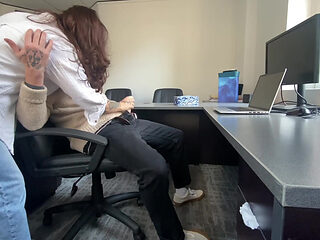 Secretary Sucks my cock in the office
