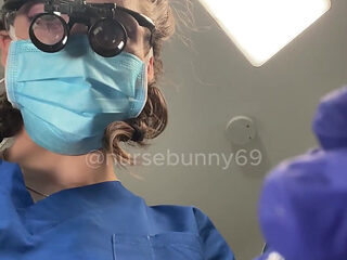 POV Dental Cavity and Filling No Numbing Loupes Blue Gloves and Scrubsnurse