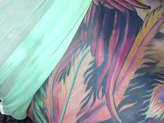 Two Busty Tattooed UK Sluts Hardcore Gangbang Party