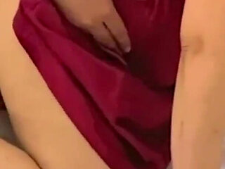 Beautiful Stepsister with Magnifique Big Tits and Big Ass Seduced Stepbrother by Wearing Sexy Red Silk Night Dress