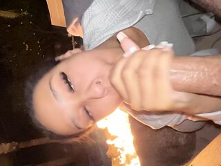 Czech amateur blowjob and fucking POV in public