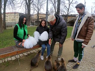 Cheerleader tryouts turned into a wild threesome with Katarina Rina and Serina Gomez
