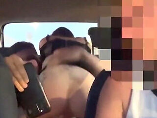 Fucking Tiny Lil Babe in the Uber, She Is so Horny That Jerks off the Driver - Massy Sweet