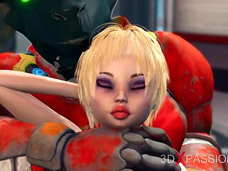 Extreme deepthroat, 3d alien sex, huge alien cock