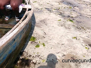 Flashing Twerking at a Beach in Africa
