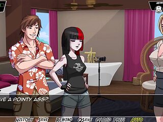 Platinum-blonde harem fantasy in paradise lust visual novel