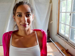 Teeny Latina babe deepthroats big black cock in HD