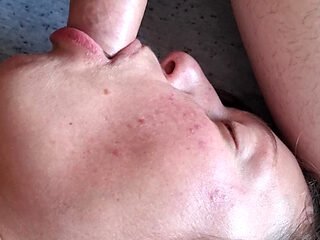 Deep Throat Fucking on the Edge of the Bed Blowjob