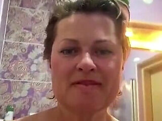 Cute MILF Peeing a Lot and Finger Her Butt Hole in Bathroom,homemade.