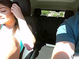 Adria Rae Rides In A Car And Fucks The Drivers Cock