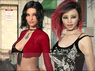 Hentai visual novel featuring a busty brunette with a big ass and petite chest