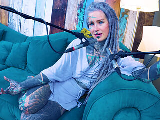 I talk about S - Shame - ASMR podcast SFW talking goth skinny girl dreadlocks tattoo model inked girl