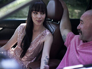 Stepdad rails stepsons young girl GF outdoors