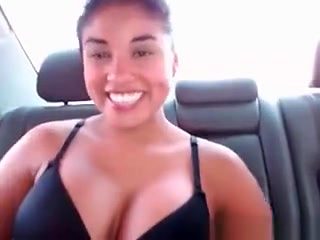 Brazilian Big Boobs Dressing On Backseat