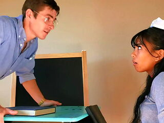 Cute Asian Schoolgirl Sucks Teacher's Cock