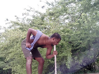 Xhard On Dick On Duty in forest alone