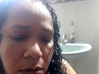 Hot MILF Masturbates in the Boss's Bathroom with Her Dildo and Moans with Pleasure
