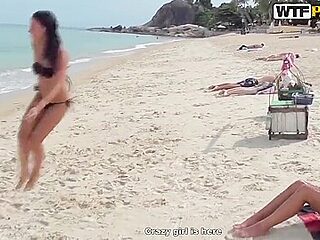 Tiffany and her female friend visit Thai beach