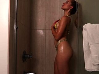 Caroline Zalog Bikini Shower Video