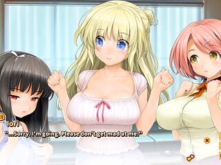 Platinum-blonde babe gets internal cum shot in an anime love cube
