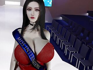 3D super sexy Asian model got fucked hard by her boss