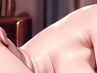 From Snowy Armor to Bedroom Sunset, She Sits Bare-chested with Arms Crossed, Eyes Hazy and Shy.