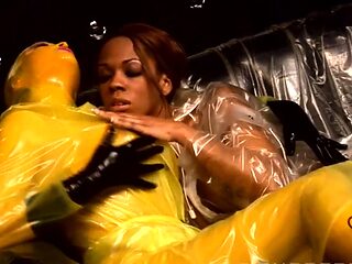 Latex brunette with beautiful lips